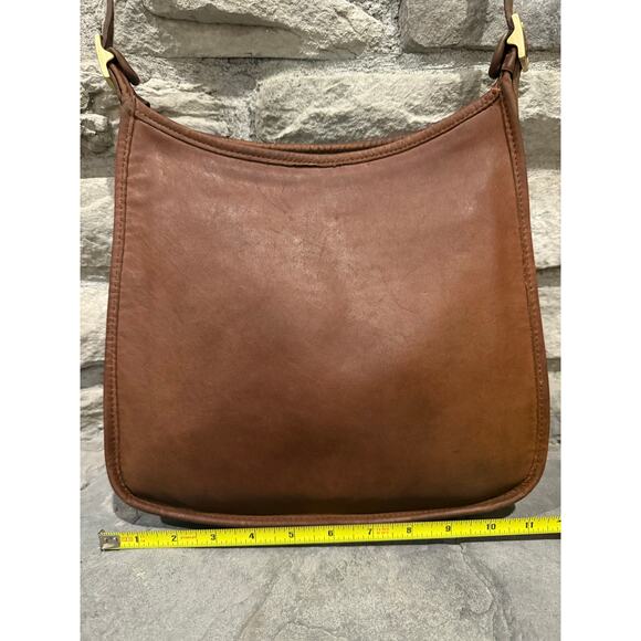 Vintage COACH Andrea Slim Shoulder Bag 9073 Hand Bag Purse Brown Leather Patina - Picture 5 of 16